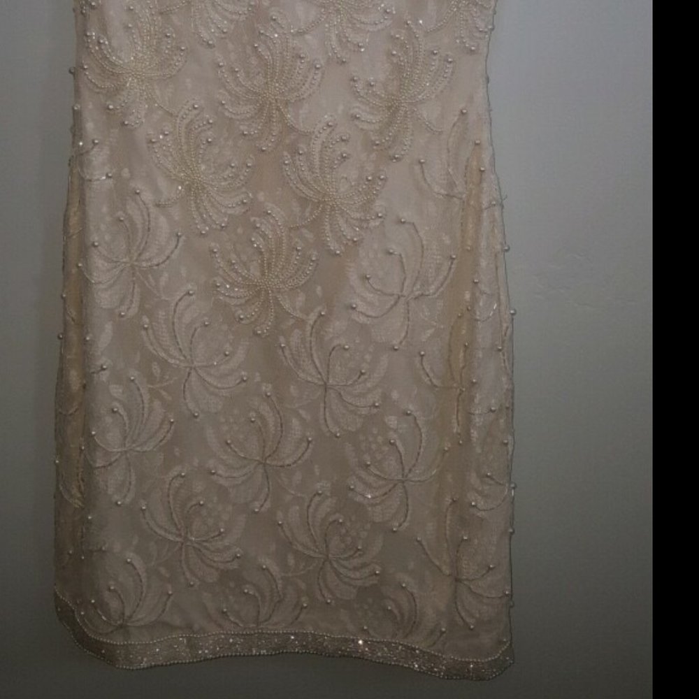 SCALA PEARL & BEADED EVENING DRESS w/CARDIGAN - Picture 4 of 7